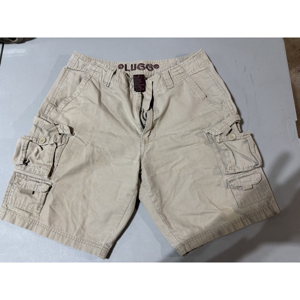 VTG Plugg Shorts Mens 32 Beige Cargo Hiking Military Baggy Skate Grunge‎ 00s Y2K
